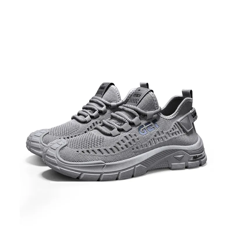 Binary Lightweight And Breathable Low Top Casual Shoes Men's Gray-6