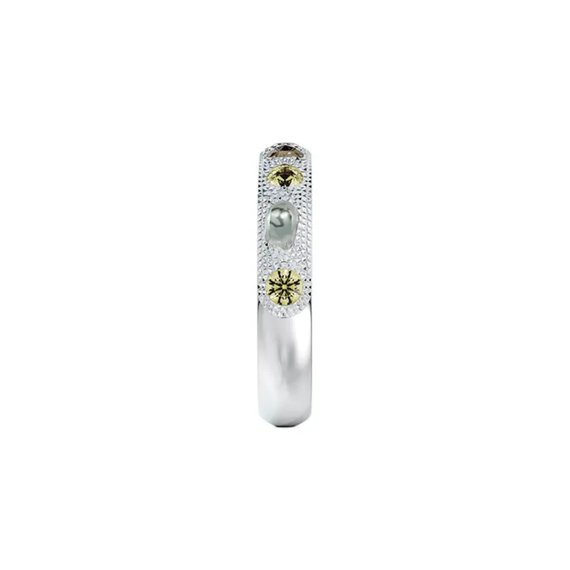 De Beers 18kt White Gold Talisman Diamond Band Ring-2