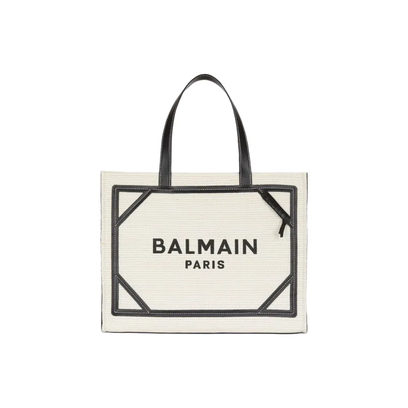 BALMAIN B ARMY Polyamide Tote Bag, Shopping Bag, Shoulder Bag Medium Size Women's Gray-0