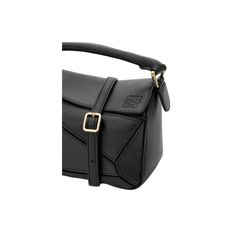 LOEWE Puzzle Sheepskin One Shoulder Handbag Mini Women's Black-8
