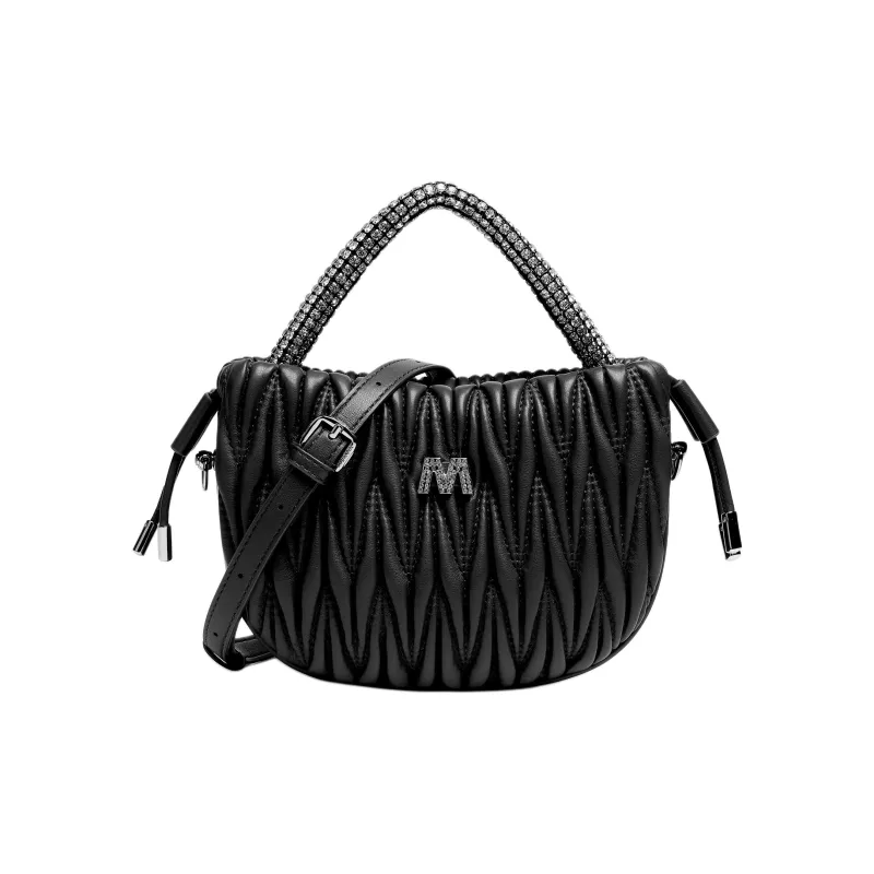 Mulinsen PU Crossbody One Shoulder Handbag Women's Red/Black-6