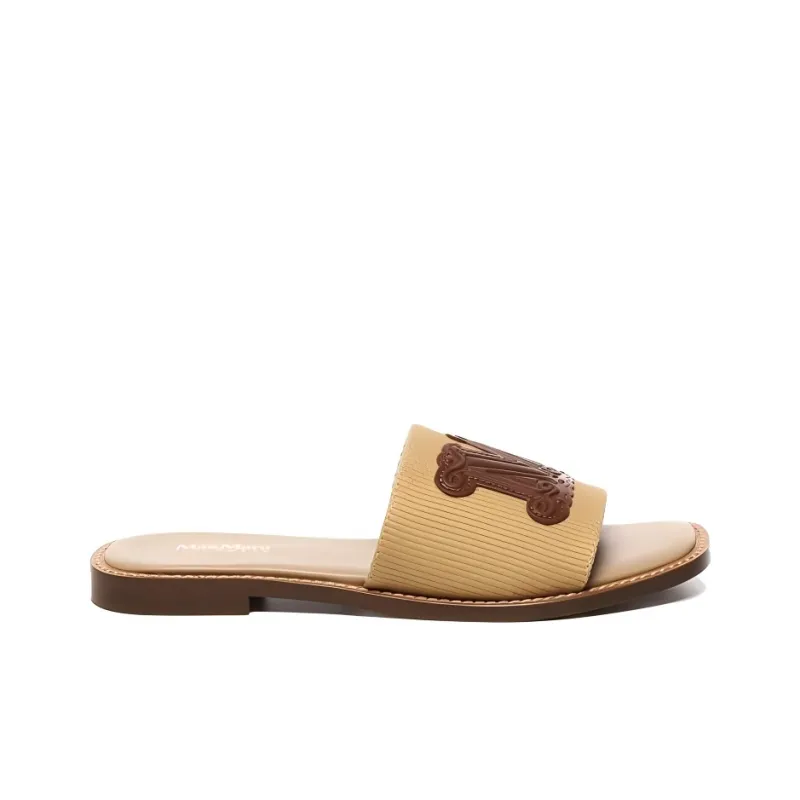 MaxMara Slide Slippers Women's Beige-1