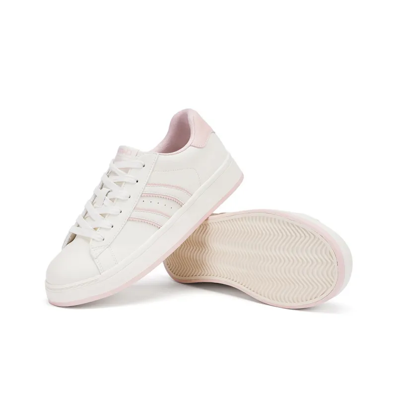 Hotwind Versatile White Sneakers Abrasion Resistant Slip Resistant Low Top Skateboard Shoes Women's-19