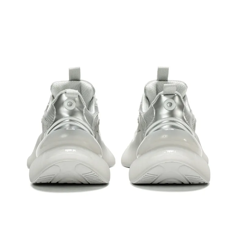 Ouder Anti Slip And Wear Resistant Height Increasing Low Top Running Shoes Unisex Silver-4