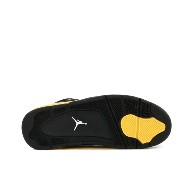 Jordan Air Jordan 4 Abrasion Resistant Low Top Vintage Basketball Shoes Unisex Black-4