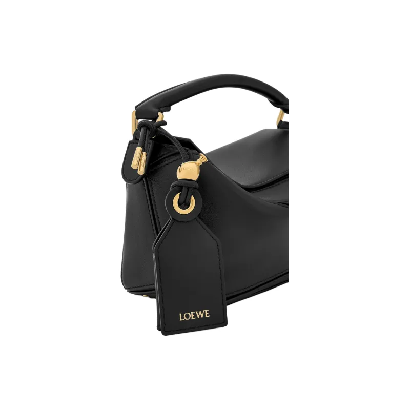 LOEWE Puzzle Sheepskin One Shoulder Handbag Mini Women's Black-10