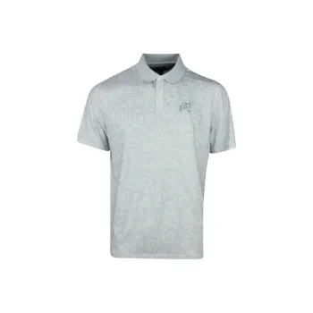 Malbon Golf Polo Shirt Men's Silver Blue