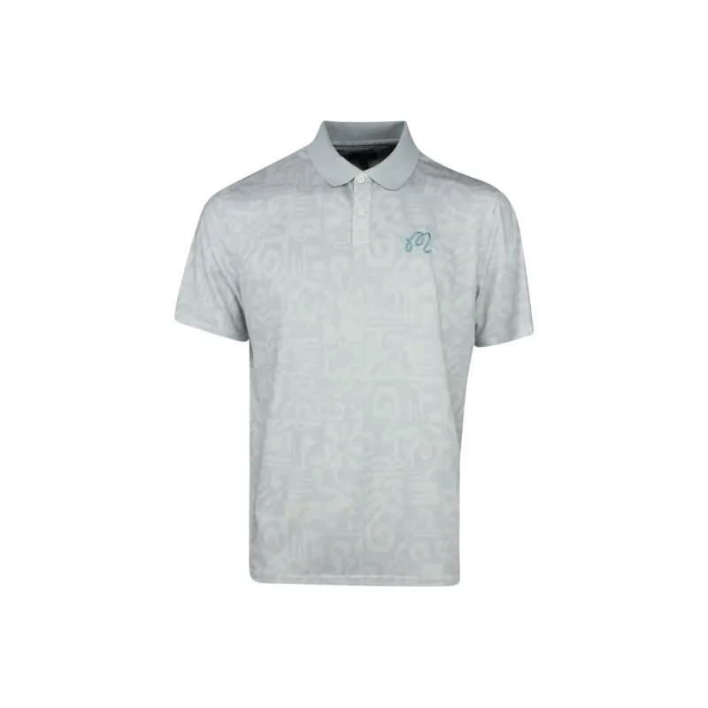 Malbon Golf Polo Shirt Men's Silver Blue-0