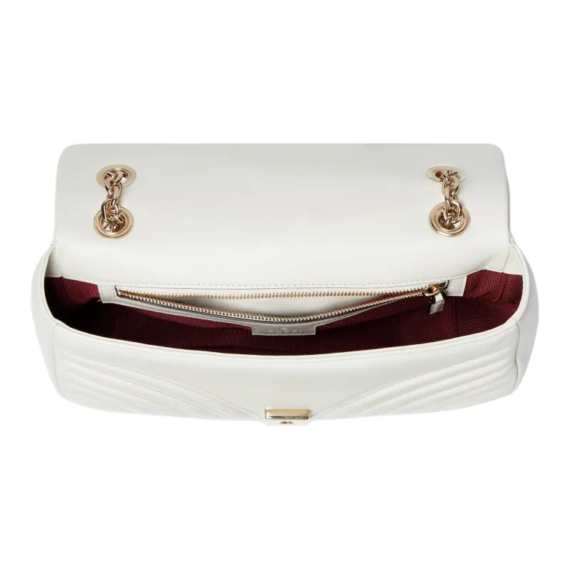 GUCCI GG Marmont Lambskin Shoulder Bag Medium Size Women's White-4
