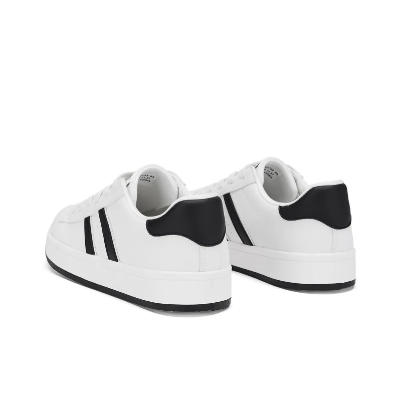 Hotwind Versatile White Sneakers Abrasion Resistant Slip Resistant Low Top Skateboard Shoes Women's-8