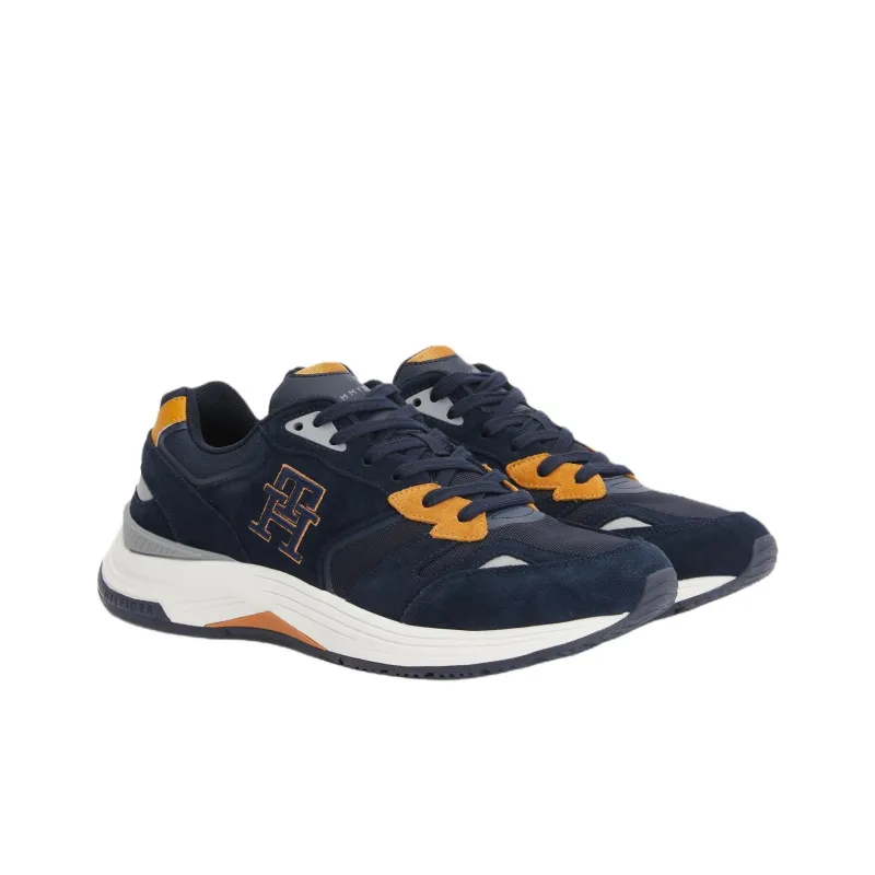 Tommy Hilfiger Abrasion Resistant Breathable Low Top Casual Running Shoes Men's Dark Blue-1
