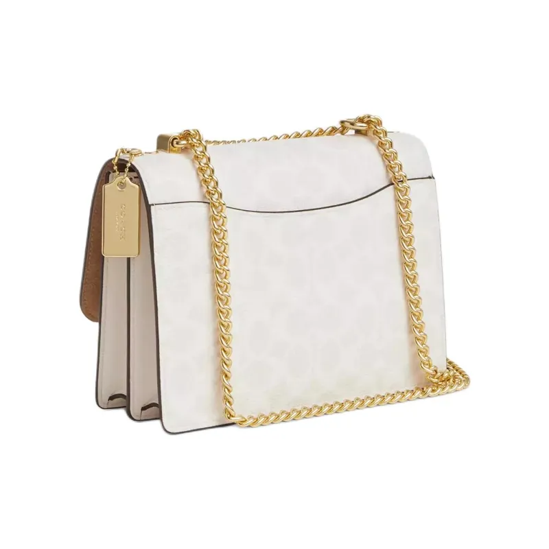 COACH Klare Signature Coated Canvas Crossbody Bag, Shoulder Bag Trumpets Women's White & Beige-1