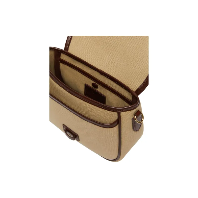 WEEKEND MaxMara Cotton Crossbody Bag, Shoulder Bag Women's Khaki & Brown-5