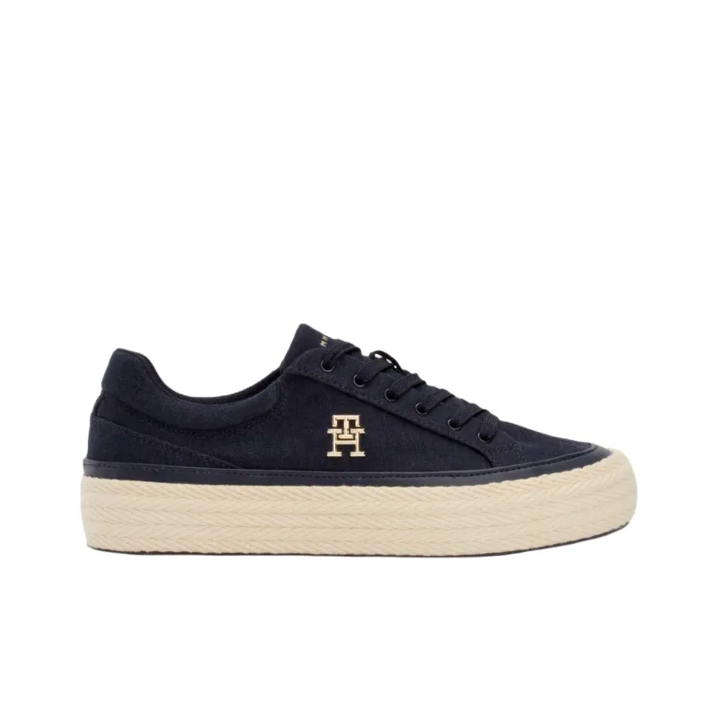 Tommy Hilfiger Anti Slip Wear Resistant Low Top Skateboard Shoes Women's Dark Blue-1