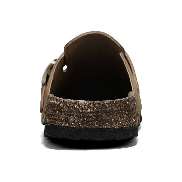 Colorful Creations Leather Patchwork Quiet Slip Resistant Closed Toe Slippers Men's-17