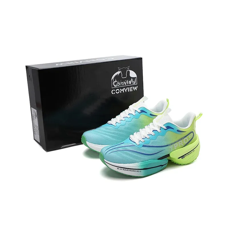 COMVIEW Running Shoes Unisex Low Top Obsidian Black/Radiant Blue Star/Dreamy World-36