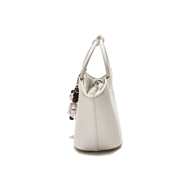 Vigno Synthetic Leather One Shoulder Handbag Women's White/Red/Sambal Color/Black-6