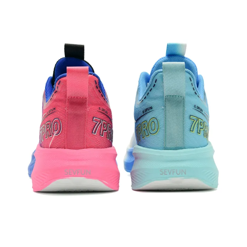 7 SEVFUN Running Shoes Unisex Low Top White/Pink/Green-4