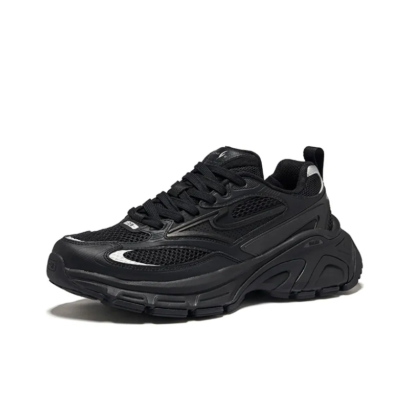 Erke Hongyu 2.0 Breathable And Wear resistant Low Top Chunky Sneakers Men's Jet Black-2