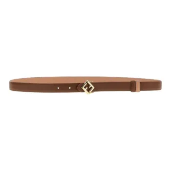 FENDI Calfskin, Leather, Metal Leather Belts Women's Brown 2CM