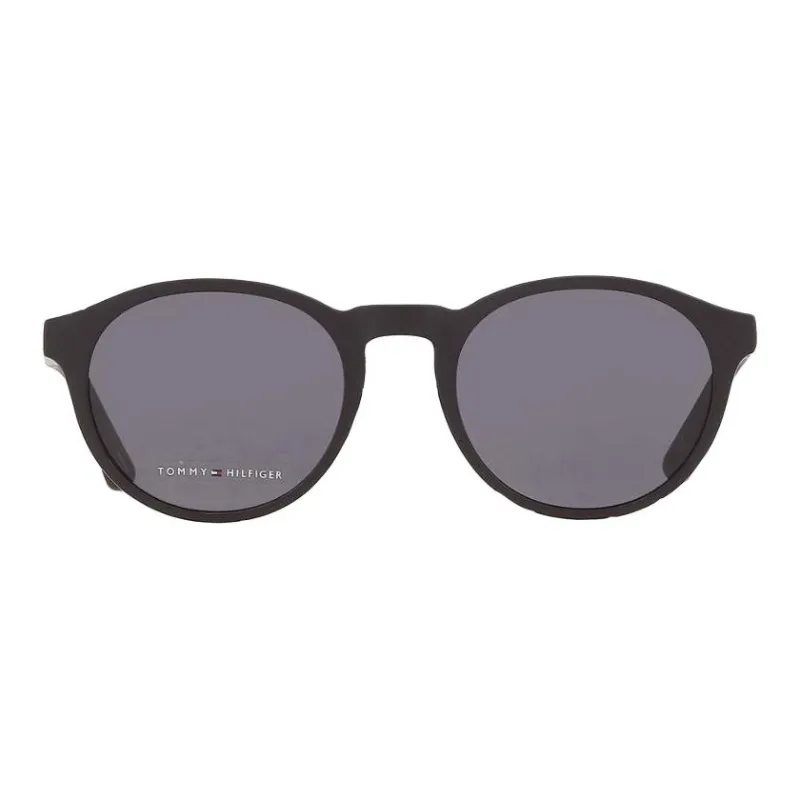 Tommy Hilfiger Plastic Round Sunglasses Men's Black-1