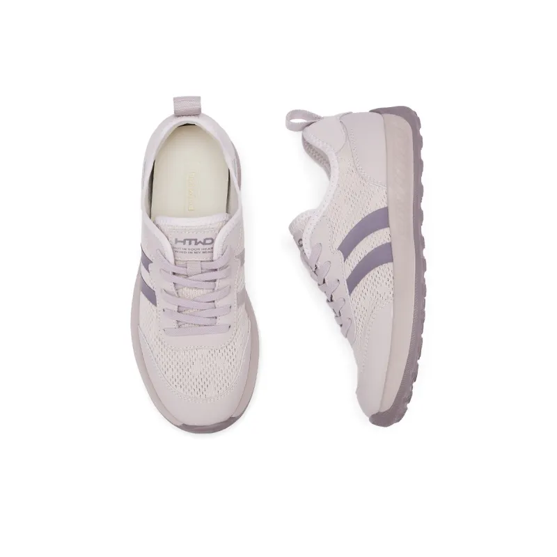 Hotwind Q Bounce Series Breathable White Sneakers Slip Resistant Low Top Casual Shoes Women's-7