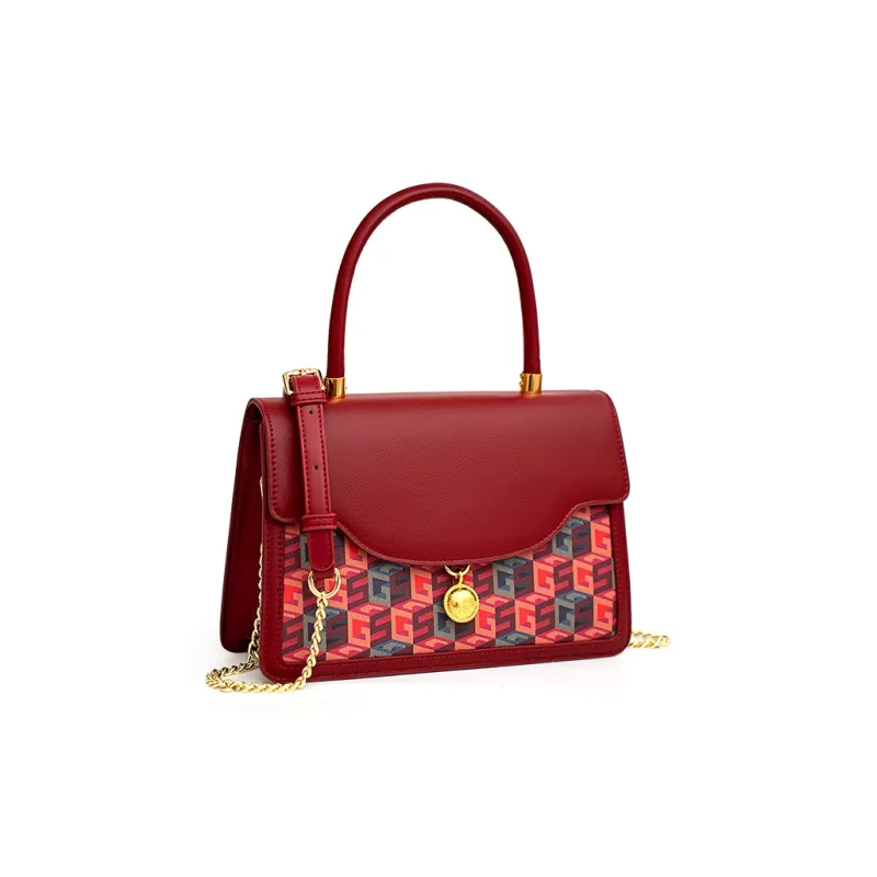 Vigno Synthetic Leather Handbag, One Shoulder, Crossbody Bag Regular Women's Red-2