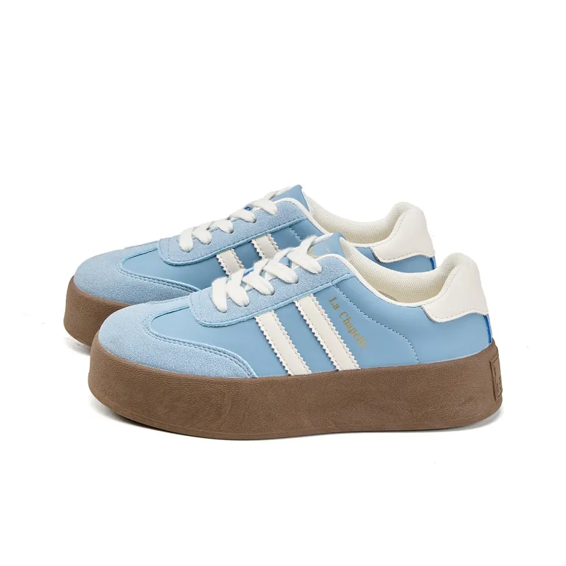 La Chapelle Abrasion Resistant Lightweight Slip Resistant Low Top Skateboard Shoes Women's Blue-5