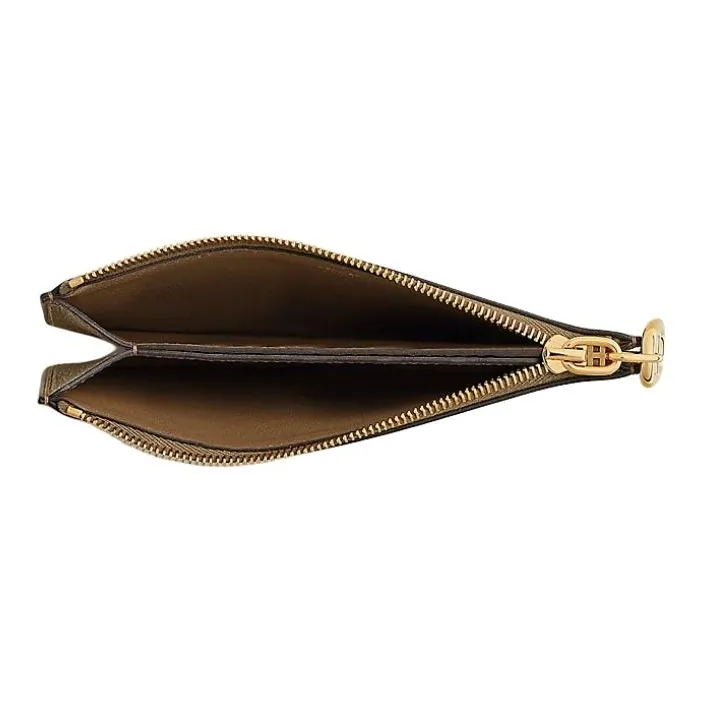 HERMES Chaine D'AncreZipengo Evercolor Calfskin Card Holder Women's Chestnut-1