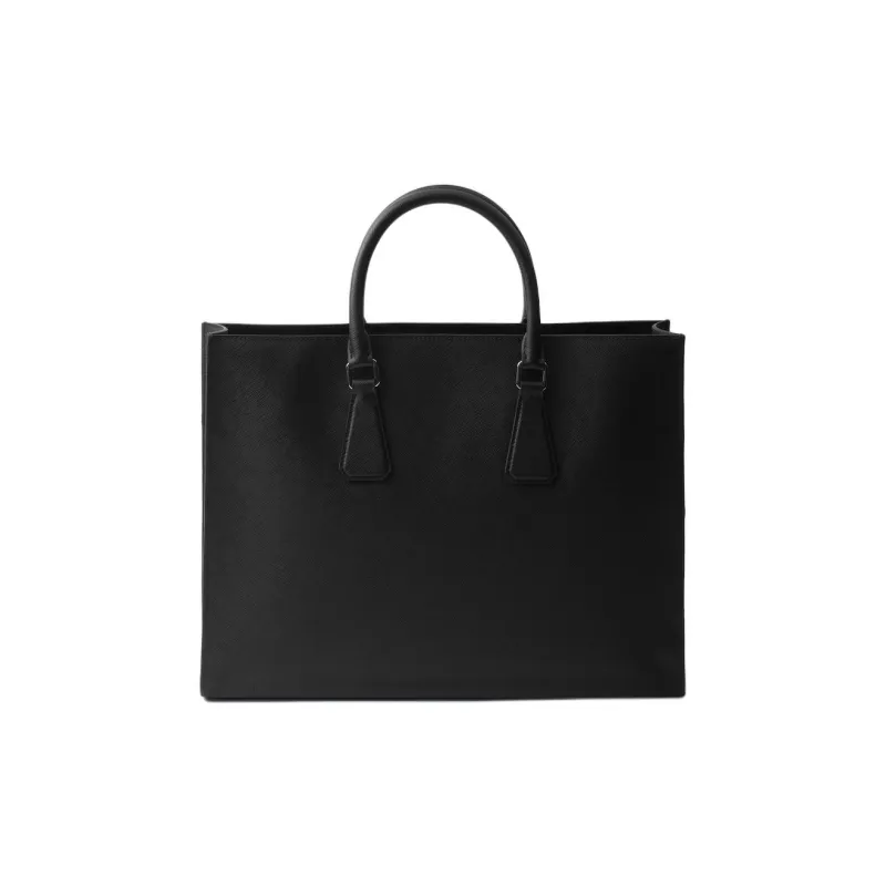 PRADA Saffiano Calfskin Tote Bag, Shopping Bag, Handbag Women's Black-2