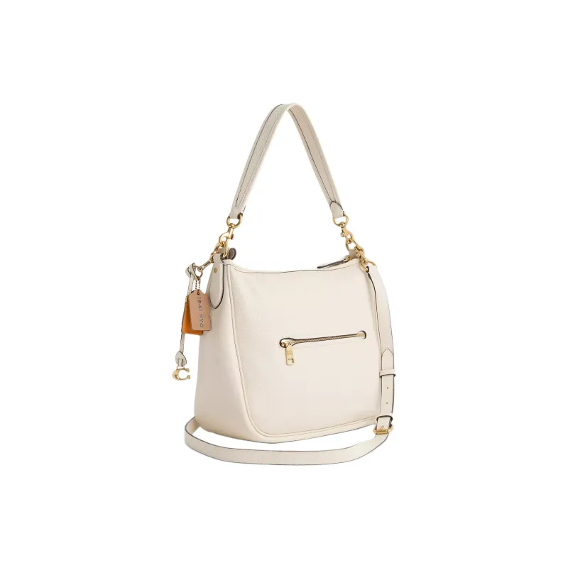 COACH Cary Leather Shoulder Bag Women's White-1