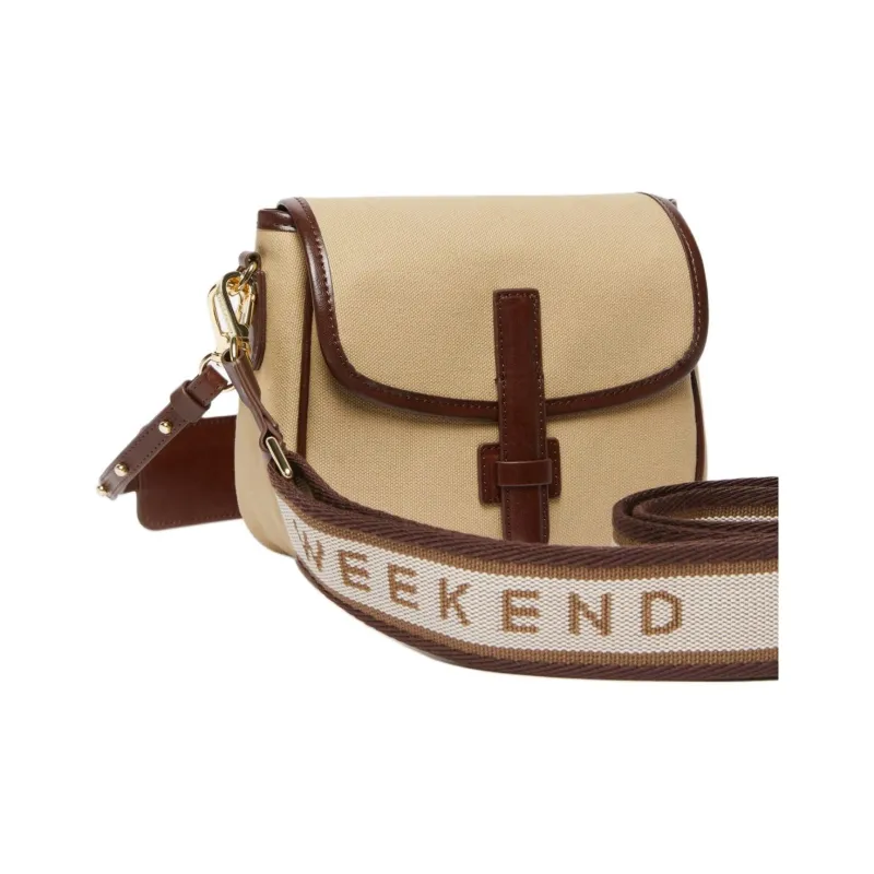 WEEKEND MaxMara Cotton Crossbody Bag, Shoulder Bag Women's Khaki & Brown-2
