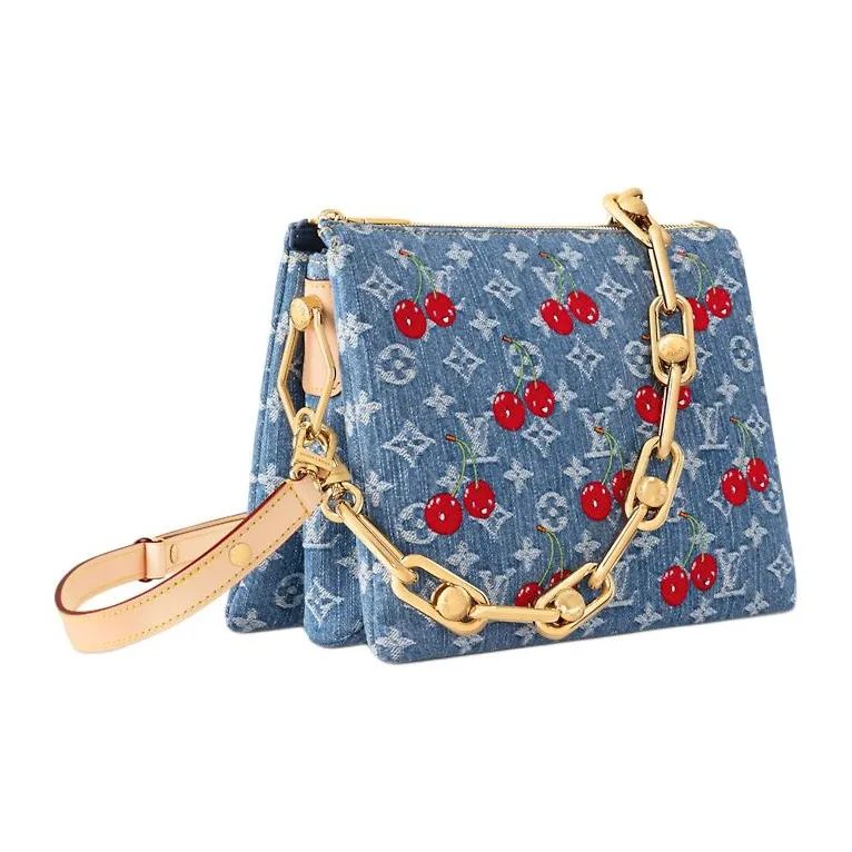 LOUIS VUITTON X Takashi Murakami Cherry Coussin Pm Denim Monogram-1