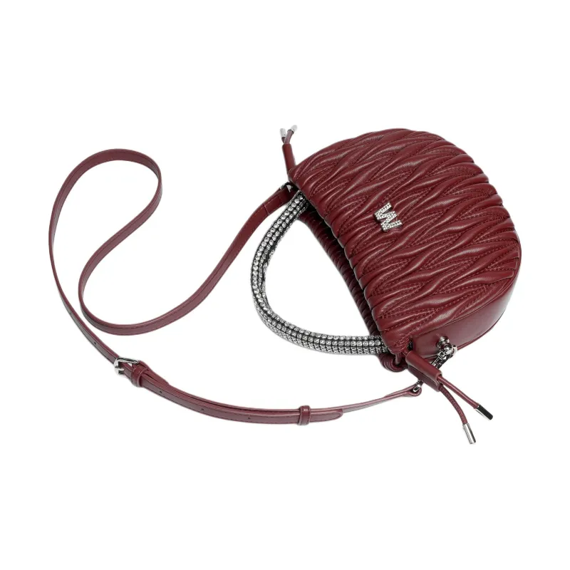 Mulinsen PU Crossbody One Shoulder Handbag Women's Red/Black-4