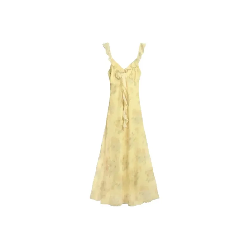 AFGGD Slip Dresses Women's Yellow-0