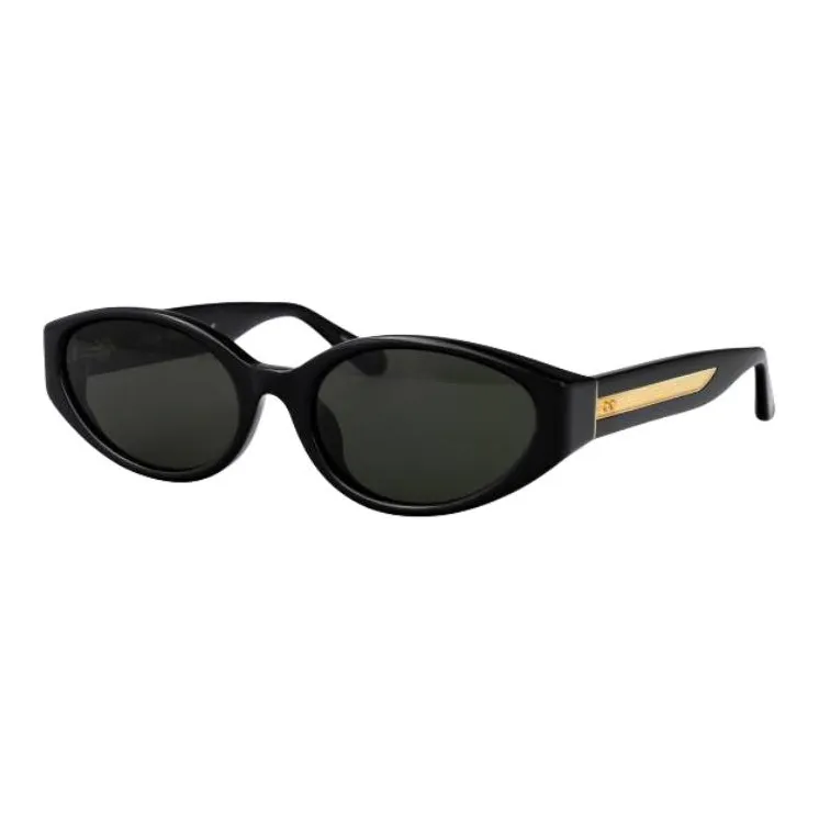 Linda Farrow Acetate Oval Sunglasses Women's Black-0