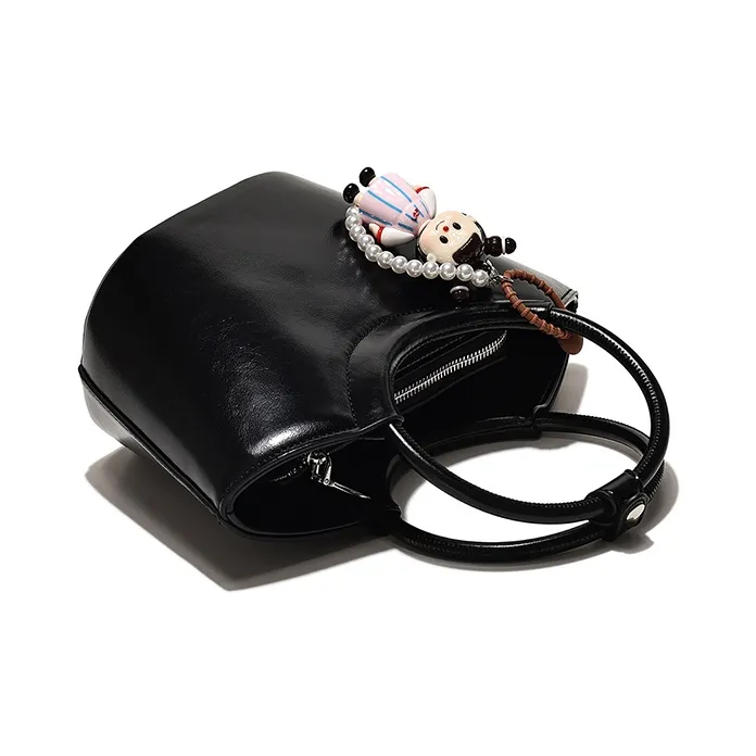 Vigno Synthetic Leather One Shoulder Handbag Women's White/Red/Sambal Color/Black-22