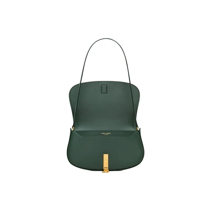 SAINT LAURENT Cow Leather Handbag, Shoulder Bag Mini Women's Dark Green-4