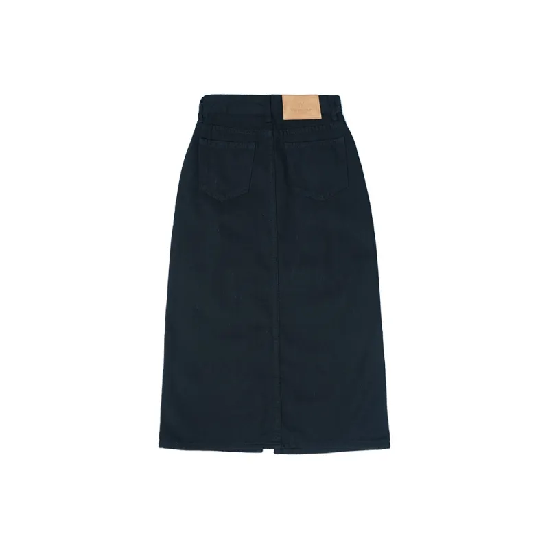 7 SEVFUN Denim Long Skirt Women's Black-3