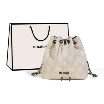 COMELY Cow Leather Shoulder Bag Regular Women's Ecru