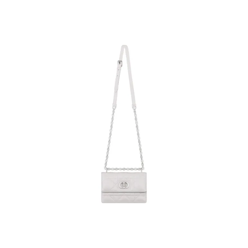 DIOR Miss Caro Lambskin Crossbody Bag, Shoulder Bag Mini Women's White-1