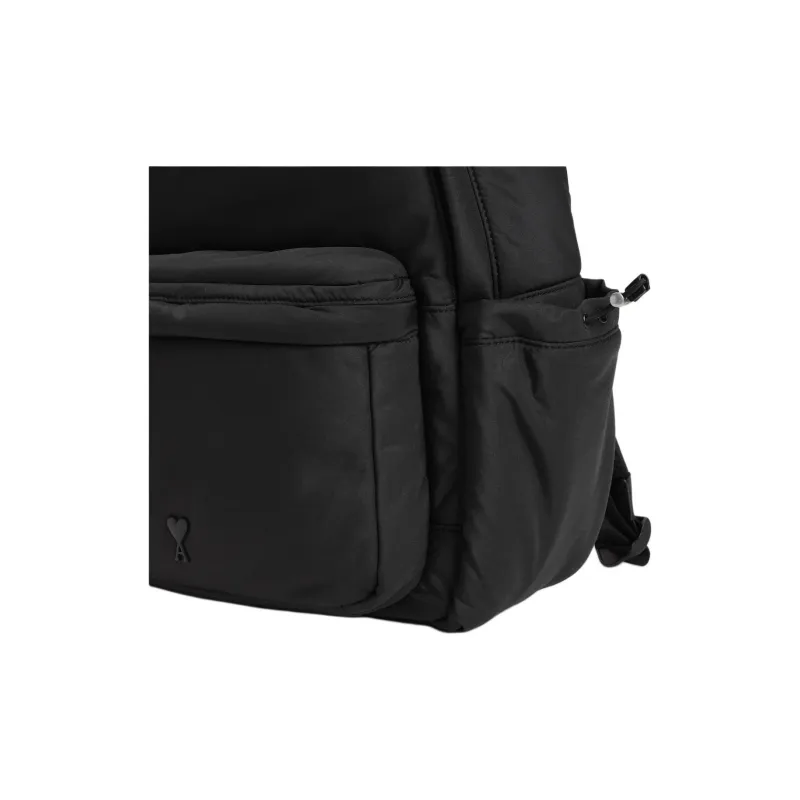 Ami Paris Logo Plaque Zipped Backpack-2