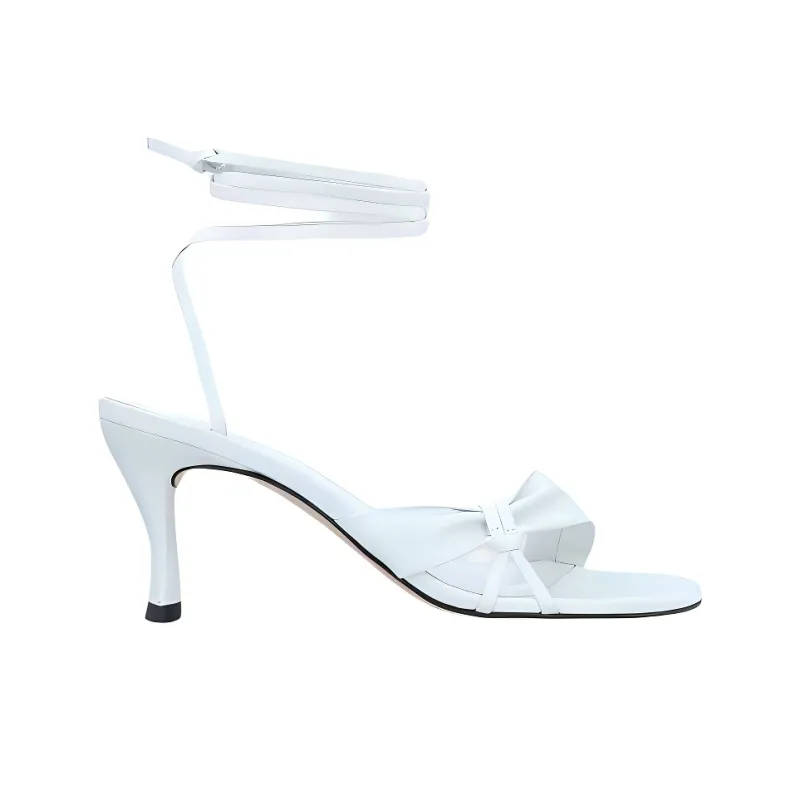 By Far Layla Burrata Creased One Strap Sandals 7.5cm Women's White-1