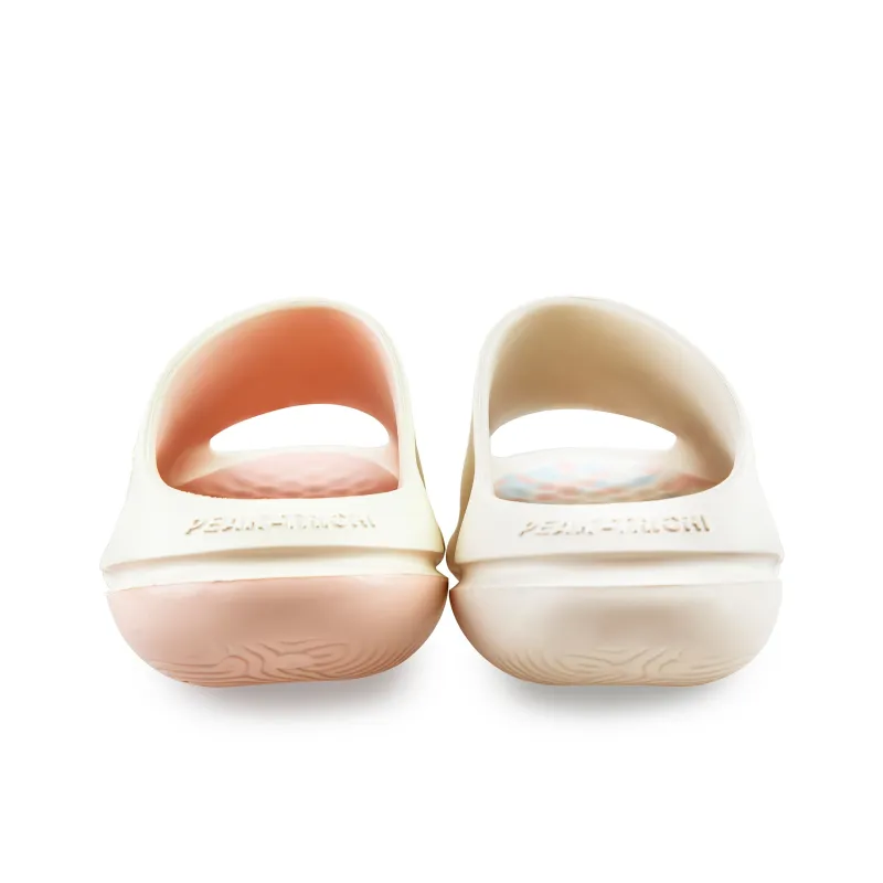 PEAK Very Small Fat Drag Slide Slippers Unisex White Blue/Light Yellow-6