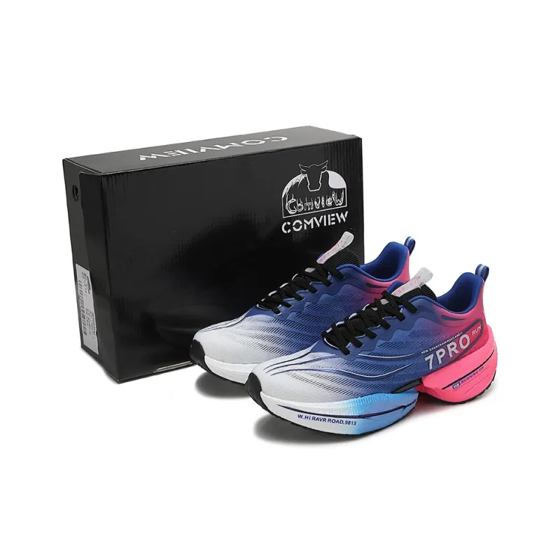 COMVIEW Running Shoes Unisex Low Top Obsidian Black/Radiant Blue Star/Dreamy World-48