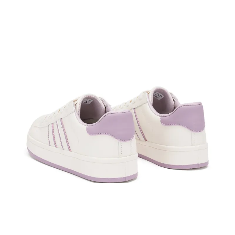 Hotwind Versatile White Sneakers Abrasion Resistant Slip Resistant Low Top Skateboard Shoes Women's-23