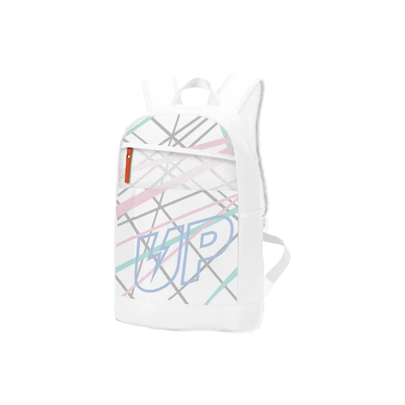 TURN UP Polyester Backpack Unisex White-1
