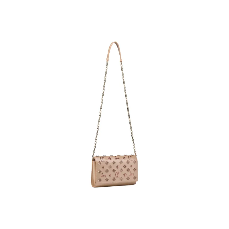 CL Pearlescent Nappa Leather Clutch, Crossbody Bag, Shoulder Bag Women's Nude-2