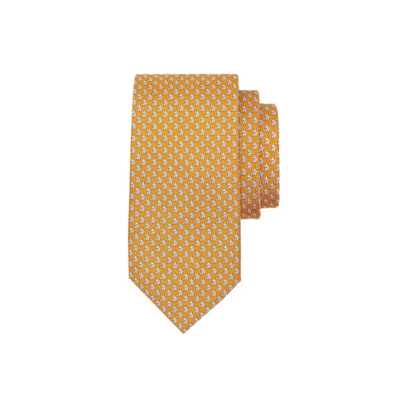 FERRAGAMO Silk Ties Men's Yellow-0