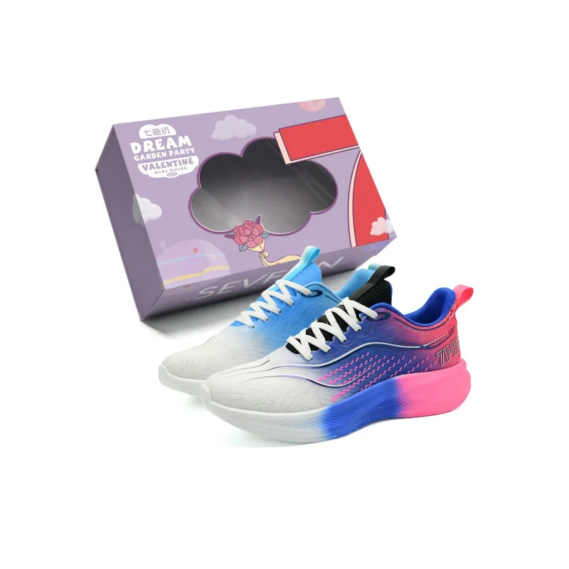 7 SEVFUN Running Shoes Unisex Low Top White/Pink/Green-5